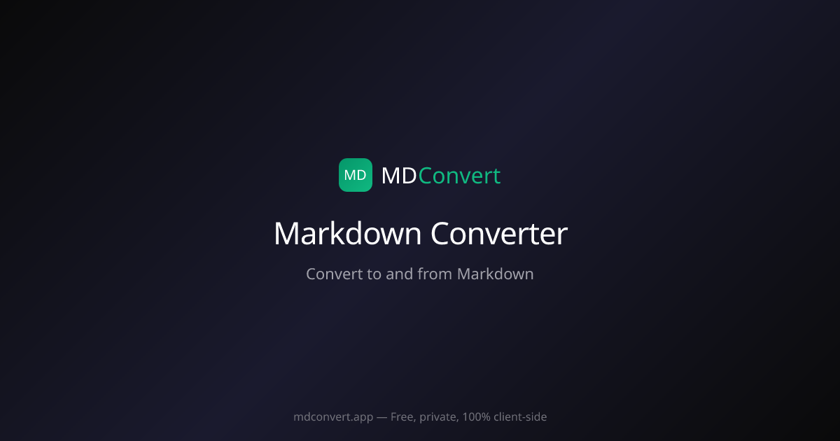 Free Markdown Converter - To and From Markdown - MDConvert