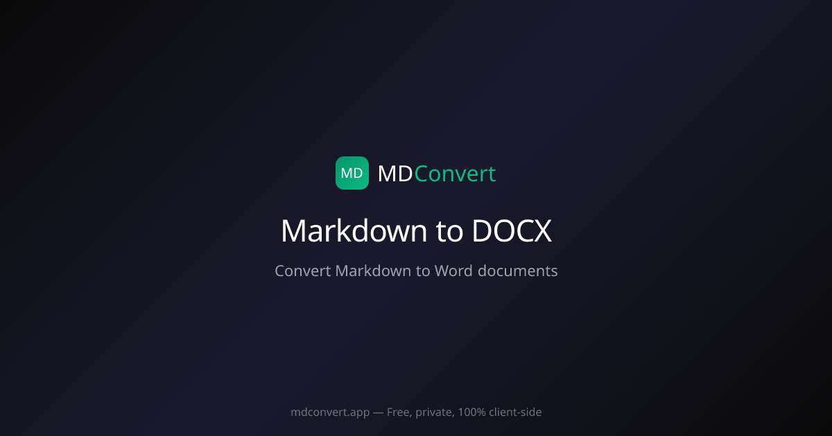 Markdown to Word Converter - Free Online Tool - MDConvert